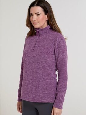 Women's Marled Purple Quarter-Zip Pullover